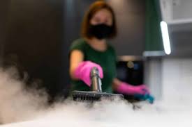 uso de equipo de vapor seco para limpieza profesional”